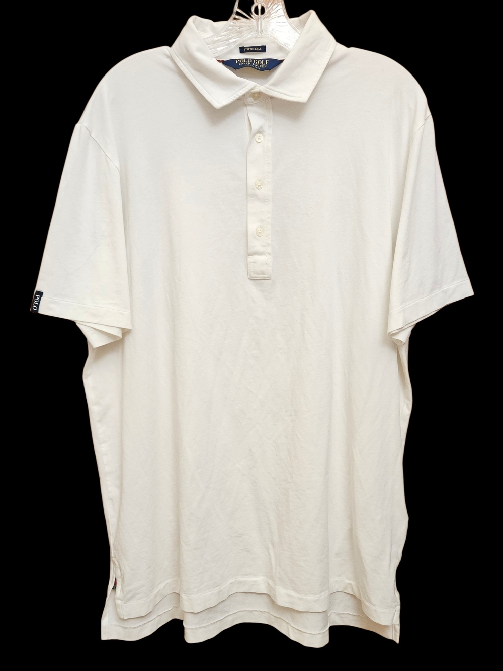 Polo Golf Ralph Lauren Mens L White Short Sleeve Polo Shirt Stretch Lisle Preppy